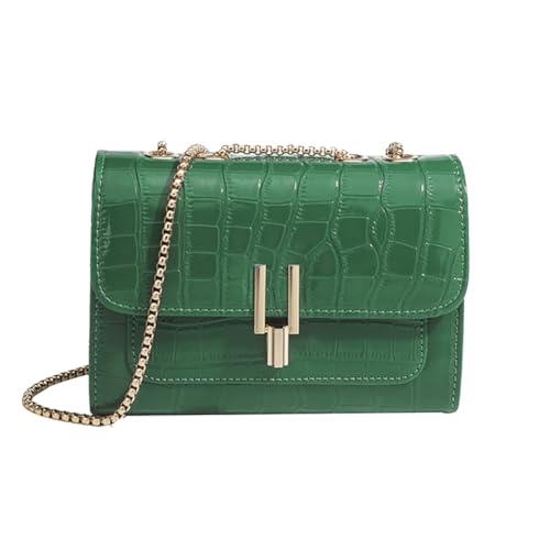 Women's Stylish Stone Pattern Crossbody Handbags Elegant Leather Shoulder Bags Chain Purse