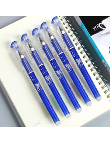 Image of INK SPOT Erasable Pen Pack of 12 Smooth Writing Blue Ink Rub Clean Pen with Eraser Heat Sensitive Ink for Students School Exam Notes Handwriting Practice