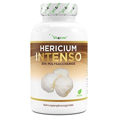 Hericium Erinaceus Pilz - 1300 mg pro Tagesportion - 180 Kapseln - Premium: 30% Polysaccharide & 5% Beta Glucan - Laborgeprüft - Hochdosiert - 100% Igelstachelbart Pilz Extrakt - Vegan Cover