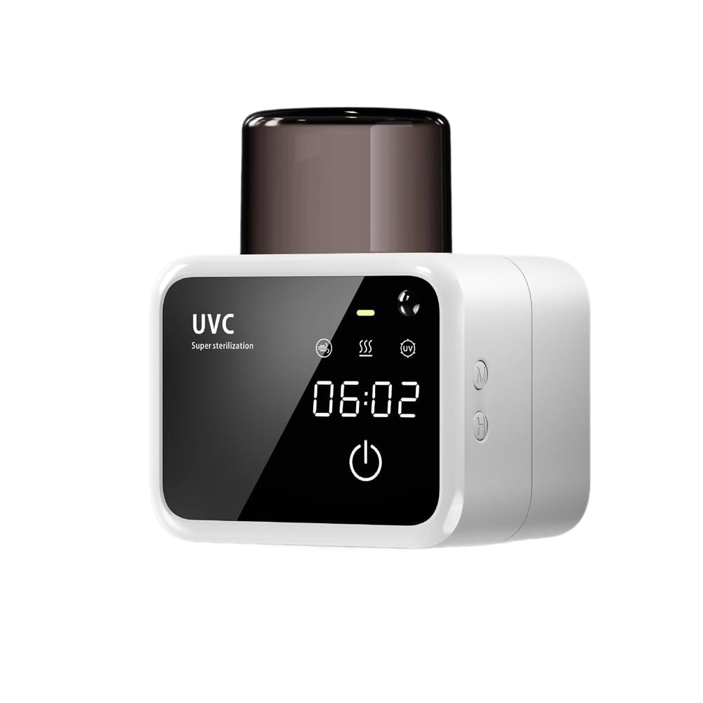 Pantalla LED inteligente UV esterilizador para cepillo de dientes secador recargable montado en la pared soporte para cepillos de dientes con accesorios de baño, práctico organizador para artículos