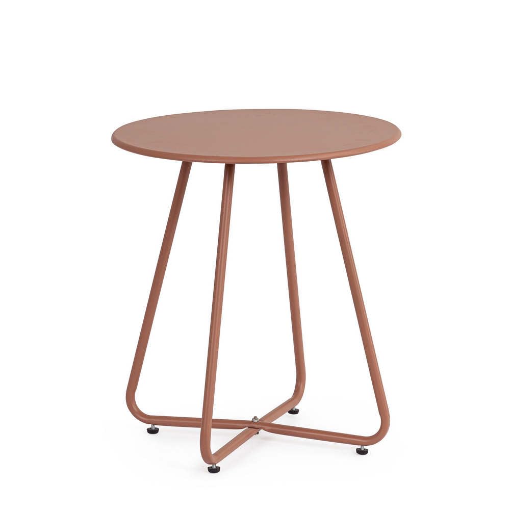 Bizzotto Tavolino da Esterno Giardino Rotondo in Metallo Jable, 45 cm