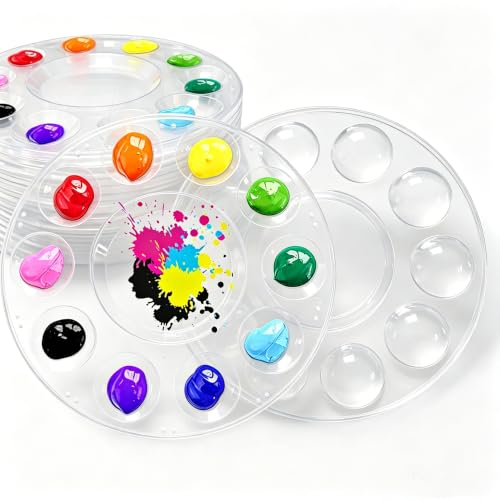 Image of 28Ps Clear Paint Tray Palettes Plastic for Kids to Put Cupcake,Art Painting