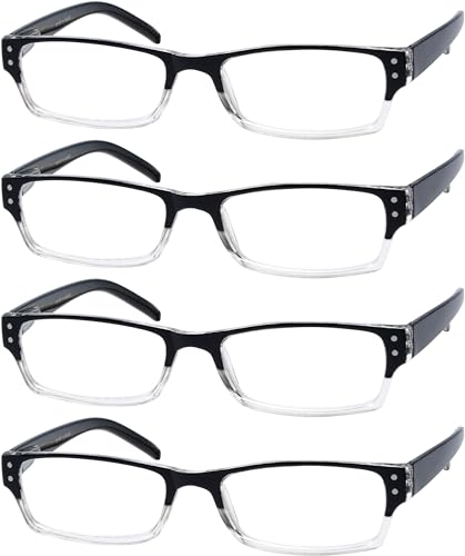 Image of Eyekepper Reading Glasses Women 1.00, Readers for Men, 4 Pack Stylish Black