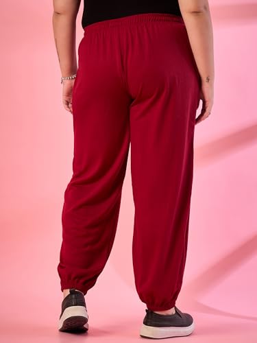 Image of ALZA Women's Cotton Oversized Joggers with Utility Pockets - Loose Fit High Waisted Track Pants for Gym, Yoga & Travel - Lightweight All-Season Lounge Sweatpants
