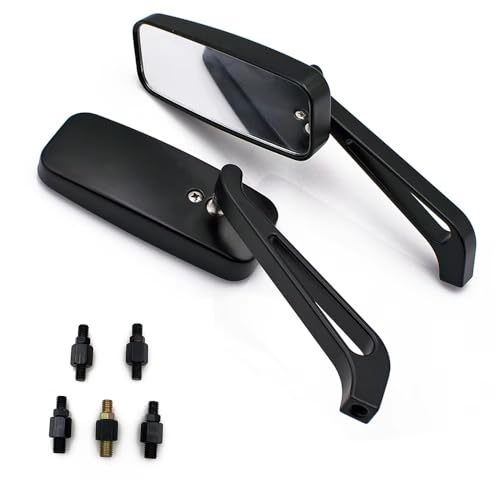 Espejo retrovisor moto rectangular 10/8mm par espejos laterales manillar accesorios motocicleta 2