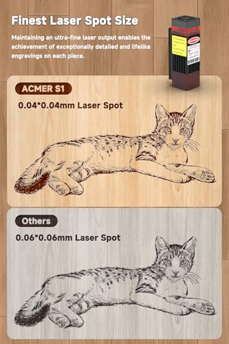 ACMER S1 Laser Engraver for Beginner Mini Laser Engraving Machine for Wood, Leather, Plastic, Laser Class4 (Black, 6000mW)