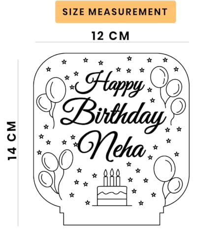 Image of Customized 3D Lamp for Birthday - Personalized LED Night Light with Names | Unique Gift for Husband, Wife Friends| Gifts Custom Decor for Happy Birthday Special (Everyone) (Happy Birthday Neha)