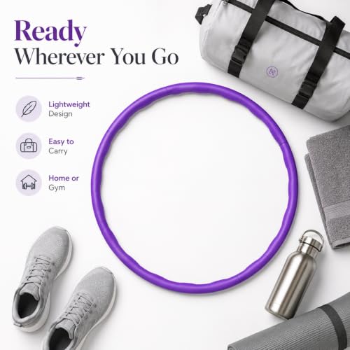 Image of SIGNAMIO Collapsible Hula Hoop for Weight Loss and Fitness - Inter-Lockable Pieces, Exercise Ring for Kids and Adults, Unisex Hula Hoop for Women and Men, Perfect for Gymnastics and Fun - Purple