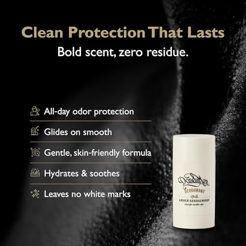 Image of Natural Deodorant for Men | Aluminum-Free | Long-Lasting Odor Protection | For Sensitive Skin | 75g (2.6 oz) (Amber Sandalwood)