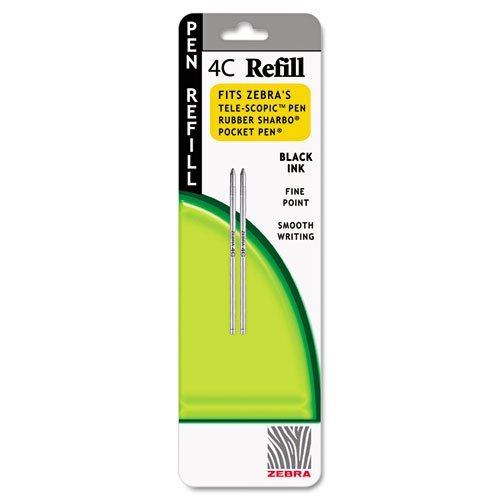 Refill for StylusPen Twist and 4C Pocket Pens, Fine, Black Ink, 2/Pack, Sold as 2 Each