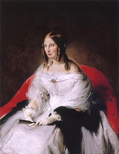 Peinture Poster Impression d'Art : Le portrait raffiné de Sarah Louise Strachan par Hayez