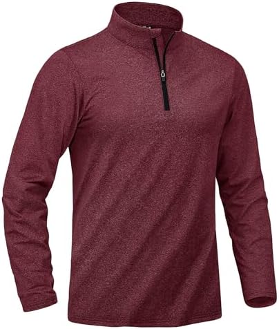 （11:00時点） [KEFITEVD] 長袖Tシャツ メンズ パーカー スウェット 部屋着 ロングスリーブ 大きいサイズ 通勤 通学 トップス プルオーバー ハーフジップ 秋冬 レッド XL