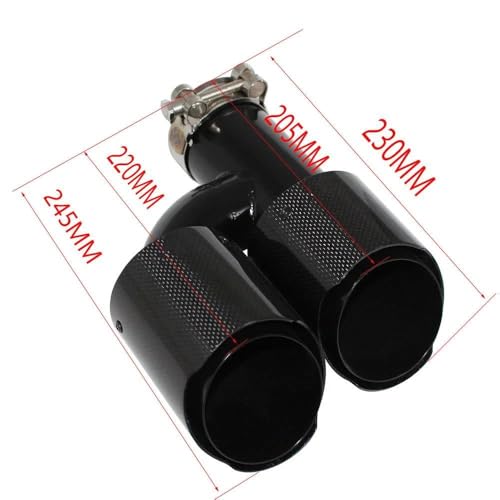 Silenciador de coche doble para lucir en concentraciones tuning con carbono brillante en H 6