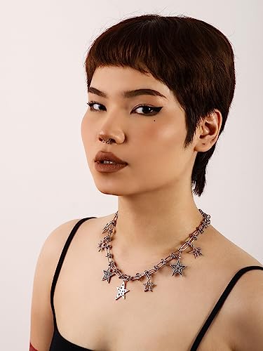 OJERRY Grunge Star Pendant Choker Stainless Steel Necklace Punk Y2K Aesthetic Jewelry for Girls Women3