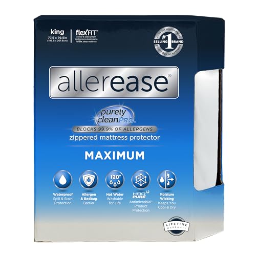 AllerEase Waterproof King Mattress Protector with Zipper