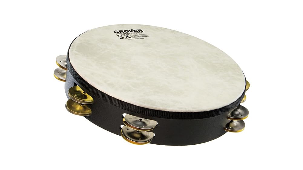 Grover Pro Percussion SX-SB SX Series 10-inch Double-row Tambourine - Black
