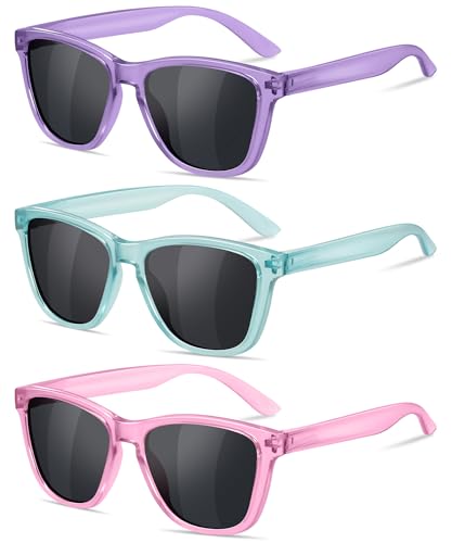 RSQQAV Kids Polarized Sunglasses for Girls Boys UV400 Protection Classic Fashion sun Glasses Lightweight Material Age 3-10