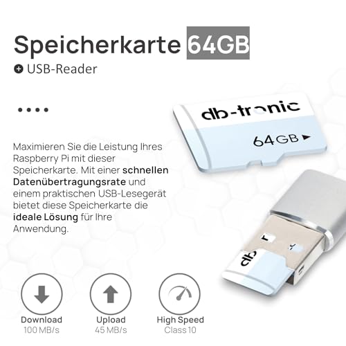 Raspberry Pi 3 B+ Starter-Set | Netzteil | Gehäuse | 64GB Edition | 4K HDMI Kabel | Raspberry Pi 3 B+ 1GB RAM