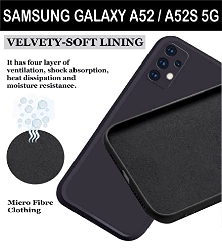 Image of A rtistque Back Cover Case for Samsung Galaxy A52 / A52s 5G with Camera Protection | Shockproof TPU | Stylish Protective Design | Slim Fit | Ultra Matte | Back Cover - Black