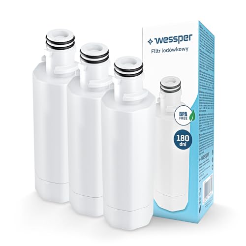 Wessper Filtro de Agua para Frigorífico de Repuesto 3 Piezas para LG LT1000P, ADQ747, Kenmore 46-9980 | Elimina el Cloro, Sistema de Agua de ósmosis Inversa - Blanco