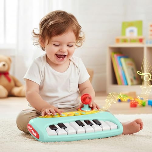 Image of R for Rabbit Orapple Funtunes Kids Piano Toy with Lights & Music | Musical Keyboard with Record & Play, Adjustable Volume, Auto Shut-Off | Educational Toy for Toddlers & Children 12+ M (Blue Multi)