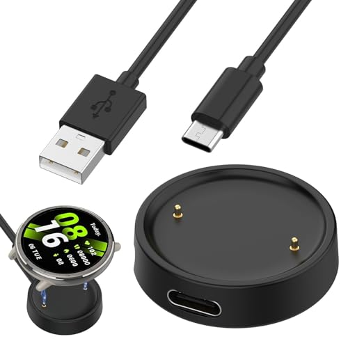 Chargeur USB C pour Amazfit Active 2 et Bip 6, Station de Recharge Magnétique Rapide pour Une Charge Sûre et Efficace, Câble USB-C de 100cm Inclus,...