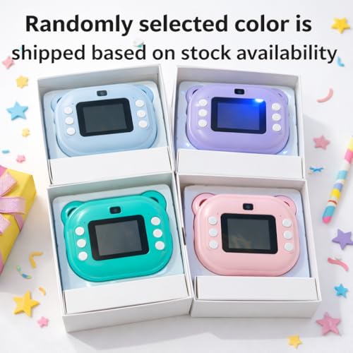Image of Casaquin Camera for Kids with Print, Instant Print Digital Camera for Photography & Video, 2.4 inch Color Screen, Rechargeable Kids Camera with Games, Filters & 2 Paper Rolls -Random Color