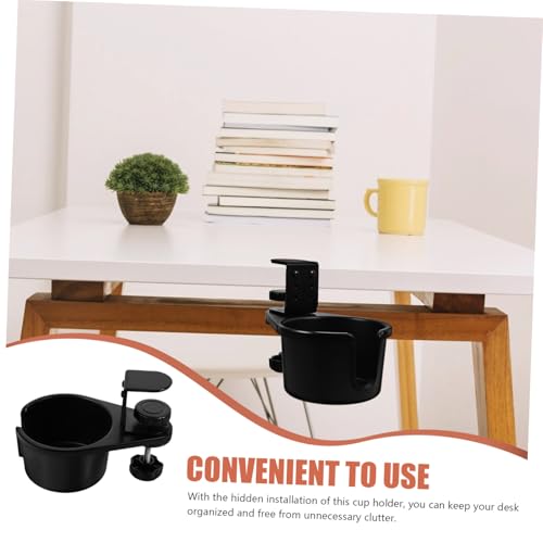 LEDMOMO デスククランプ式カップホルダー 転対応 多収納可能 隠し設置で机上すっきり ゲーミングデスク用ドリンクホルダー