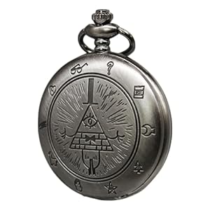 SIMAOTE Vintage Pocket Watch, Bill Cipher Pocket Watch for Men Women, Gravity Falls Pocket Watch with Chain and Gift Box