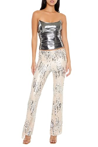 Forever 21 womens Abstract Sequin Flare Pants