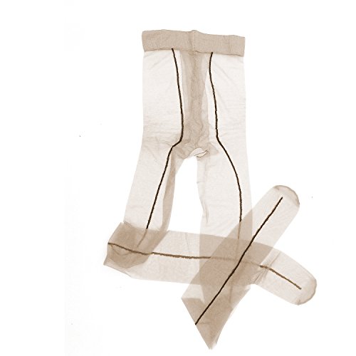 Women Lady Soft Vintage Ultra-sheer Ultra Thin 5 Denier Transparent Toe Backseam Control-Top Tights Pantyhose Stockings (Style 1)