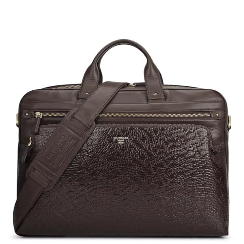 Image of Da Milano LeatherLaptop Bag for Men & Women | Laptop Messenger Bag | Fits Up To 16 inch Laptop | Ideal for Office Purpose (6285L-D)