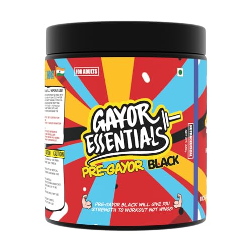 Image of Gayor Essentials Pre Gayor Black (Cola, 286g, 26 Servings) | Advanced Pre-Workout, 200mg L-Theanine,300mg Caffeine, 8g Citrulline Malate, Piperine, black pepper extract
