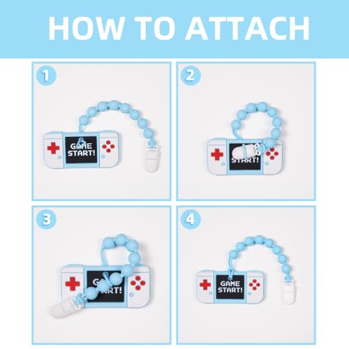 Image of Baby Game Console Teether Toy with Clip,BPA Free,0 Months+
