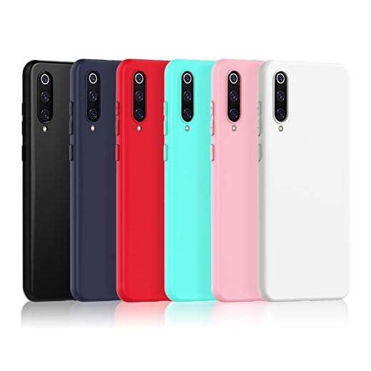 VGUARD 6 x Funda para Xiaomi Mi 9 SE, Ultra Fina Carcasa Silicona TPU de Alta Resistencia y Flexibilidad (Negro, Azul Oscuro, Rojo,Verde, Rosa, Transparente)