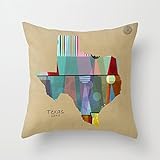Texas state map throw pillow covers zipper square canvas throw pillow covers ...