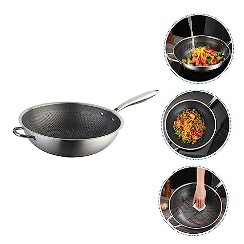 Wok de acero inoxidable con doble asa BESTOYARD miniatura 3