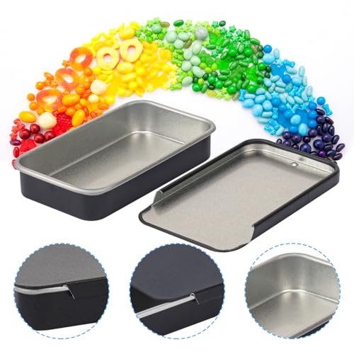 Image of 70 Pack Black Slide Top Metal Tin Containers, Mini Metal Tin Box with Slide Lid, Empty Lip Balm Containers for DIY Projects, Pills, Candies, Jewelry (2.36 x 1.34 x 0.43 Inch)