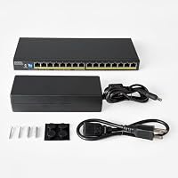 Zyxel 16-Port PoE Switch | Unmanaged Gigabit Netzwerk Ethernet Switch | 16x GbE PoE+ mit 135 W Budget | Schlankes Design | Umschaltbarer DIP | Lüfterlos | Wandmontage-Kit inkl. | GS1100-16EPS – Ansicht 6