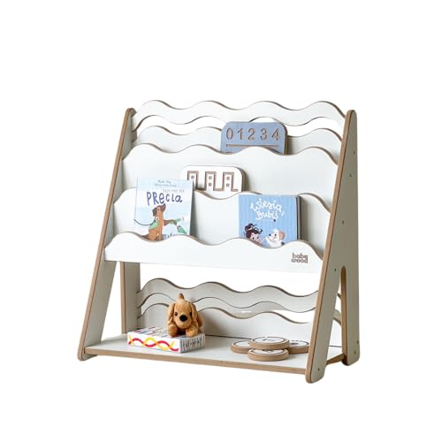 Babywood Wave M Bücher- & Spielzeugregal – Kinderregal aus Birken-Sperrholz & MDF, Wellenfront, kindgerechte Höhe, Aufbewahrung für Bücher & Spielzeug, 77×35×77 cm, Farbe Natur/Weiß (weiß) Babywood Wave M Bücher- & Spielzeugregal – Kinderregal aus Birken-Sperrholz & MDF, Wellenfront, kindgerechte Höhe, Aufbewahrung für Bücher & Spielzeug, 77×35×77 cm, Farbe Natur/Weiß (weiß)