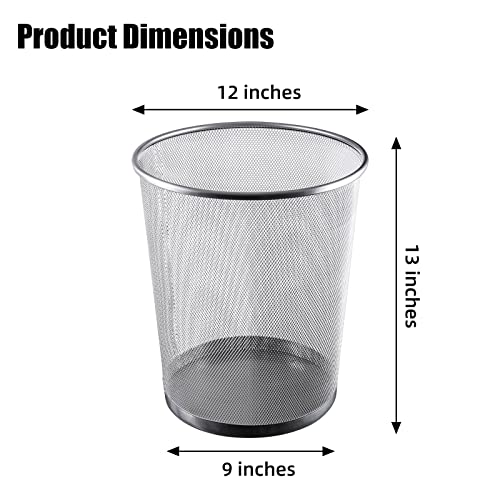 Image of Silver Mesh Trash Cans,10-Pack 6 Gal Mesh Office Trash Can,Open Metal Wire Wastebaskets, Waste Basket Trash Can for Near Desk, Small Garbage Can,Recycling Garbage Container Bin for Office&Home