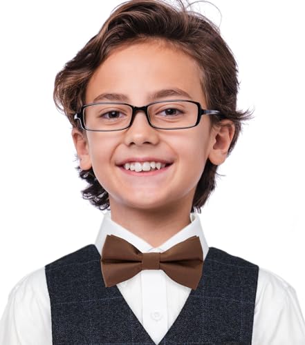Image of Pre-Tied Adjustable Solid Tuxedo Bow Tie for Boys and Men