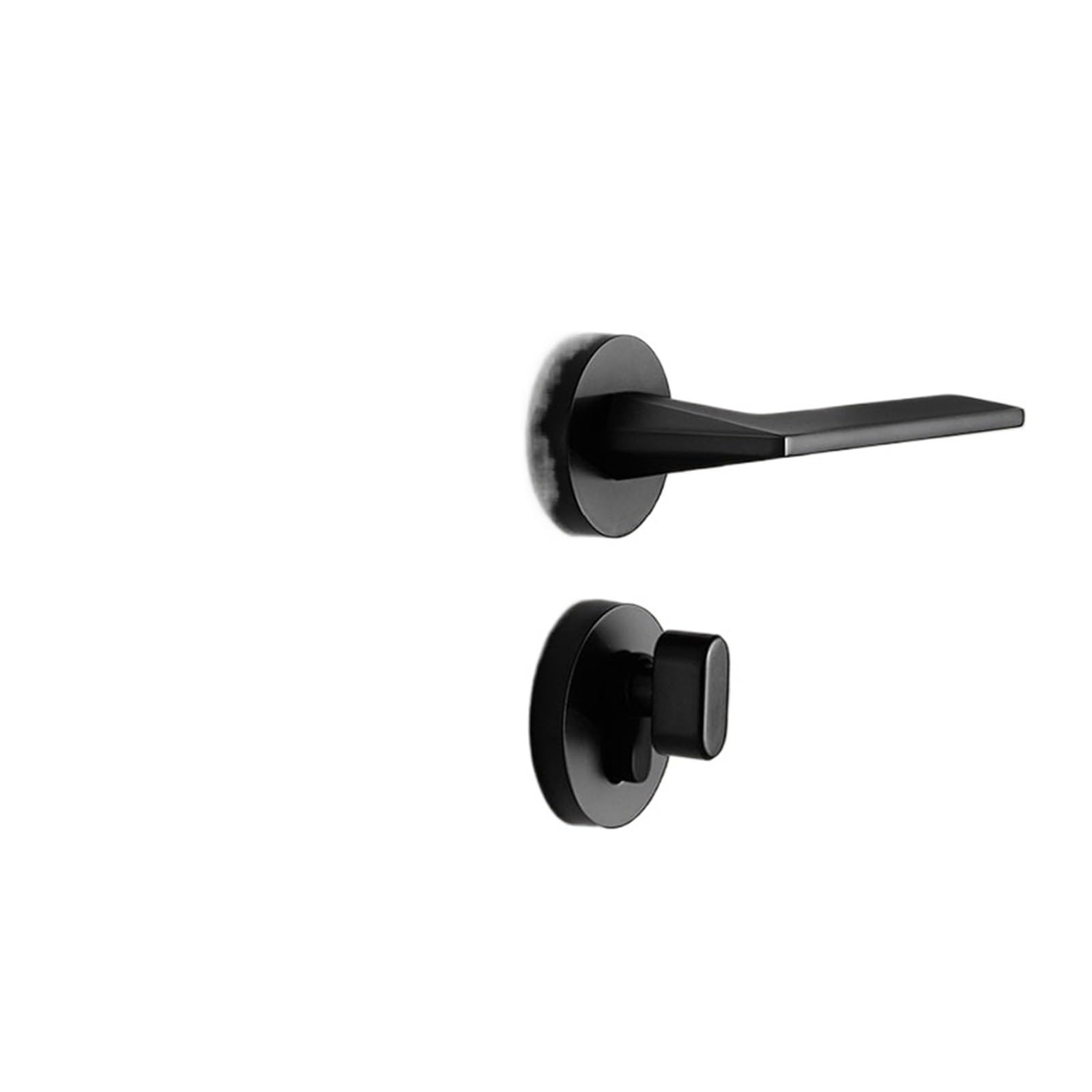 NYRXRYTCA Gray Solid Wood Household zinc Alloy Modern Simple Magnetic Silent Split Lock Bedroom Door Handle Lock(Black 5845 silent)