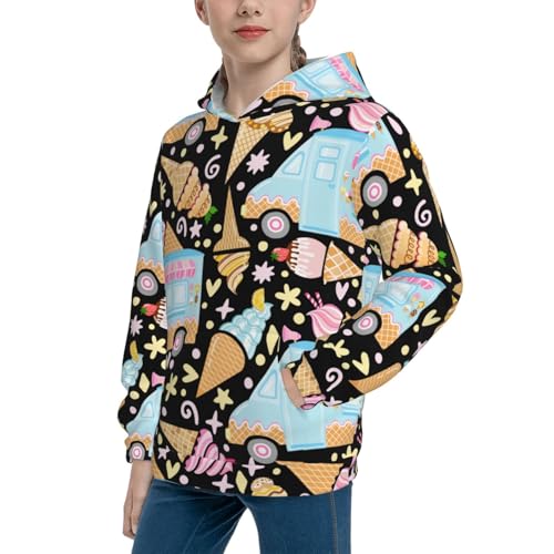 Icecream Truck Kid Hoodies Boys Sweatshirts Girls Pullover with Pocket2