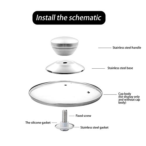 TsunNee 4PCS Universal Round Pot Lid Knobs, Stainless Steel Pot Pan Lids Knob, Pot Lid Cover Knob Handle, Sauce Pan Lid Knobs, Home Kitchen Cookware Replacement Parts for Pot Lids 3 Gallery Image