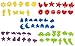 Sponge Painting Shapes - 60-Pack Craft Sponge Stamp, Fun Shapes Patten for Kids DIY Art, Assorted Colors and Designs