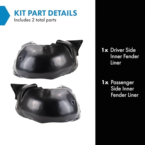 Image of TRQ Inner Fender Liner Set Compatible with 2006-2009 Pontiac Solstice GM1250118 GM1251118