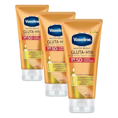 Vücut Losyonu, Gluta-Hya Serum Etkili, Güneş Koruyucu 150 Mililitre (3 paketi)