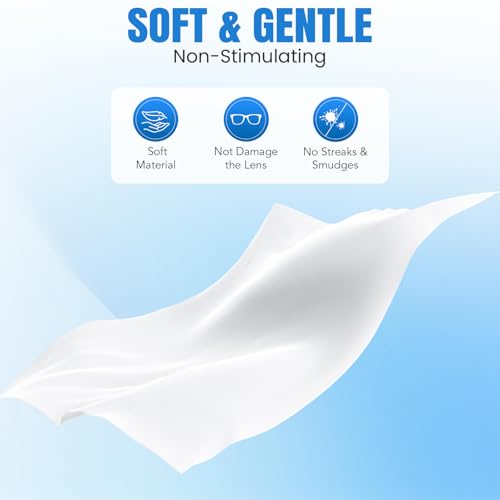 Image of VOISEN Lens Wipes for Eyeglasses,800 Pack Eye Glasses Cleaner Wipes | Pre-Moistened Individually Wrapped Lens Wipes,Non-Scratching Non-Streaking,Safe for Eyeglasses, Goggles, Camera Lens, Phone
