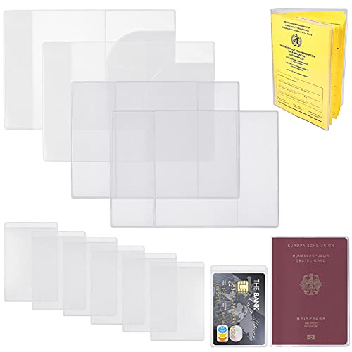 UNOLIGA 6 Tarjetero Plastico Funda Tarjeta de Crédito y Identificación, 2 Porta Pasaporte Funda Pasaporte Portadocumentos Viaje, 2 Funda...